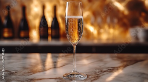 Champagne Glass on Marble Counter