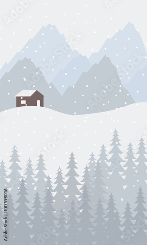 poster winter  minimalist vector illustration template icon graphic design