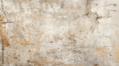 Weathered concrete wall of beige color covered with scratches