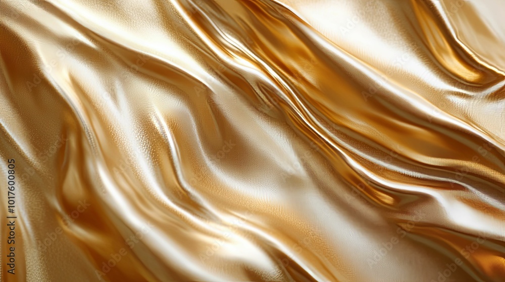 Abstract Draped Golden Fabric with Subtle Texture Abstract Draped Golden Fabric with Subtle Texture
