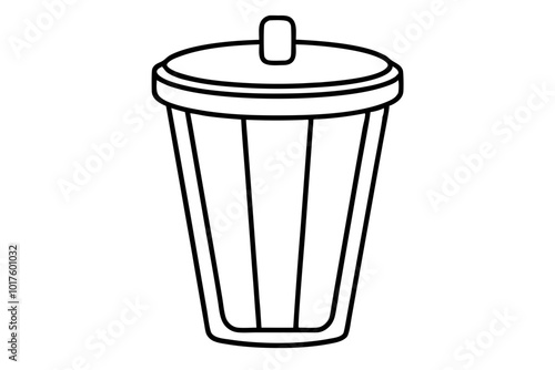 garbage bin silhouette vector illustration white background