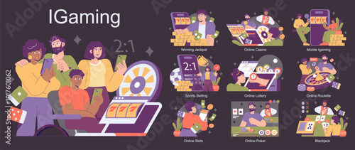 Igaming. Flat Vector Illustration