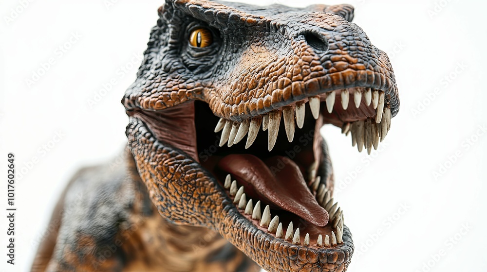 Close-up of a Tyrannosaurus Rex's Head with Open Mouth and Sharp Teeth Close-up of a Tyrannosaurus Rex's Head with Open Mouth and Sharp Teeth