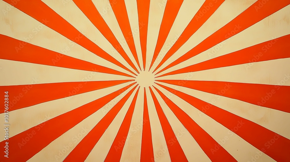 Fototapeta premium Abstract Orange and Cream Sunburst Pattern