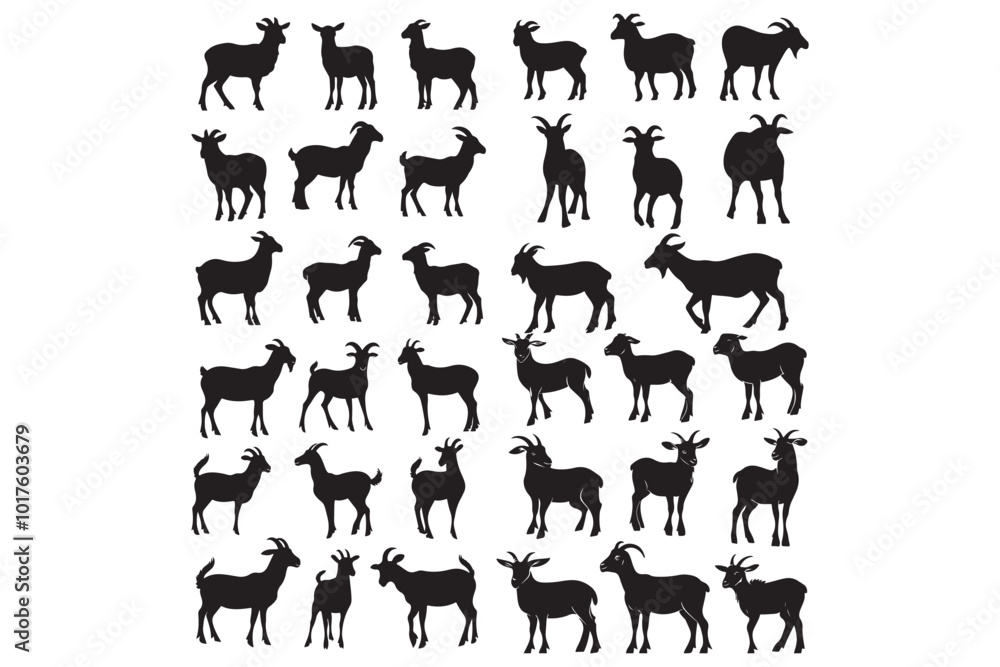 Goat vector silhouette art Goat vector silhouette art