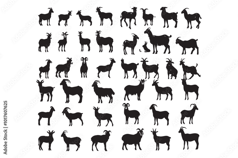 Goat vector silhouette art Goat vector silhouette art