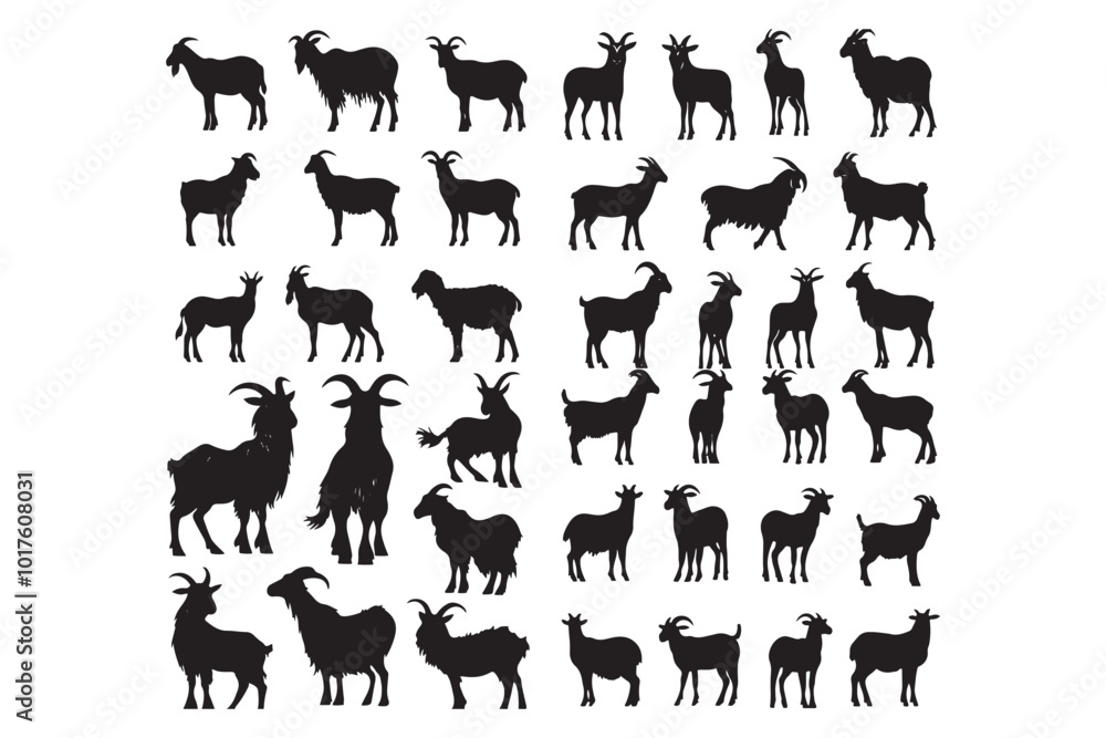 Goat vector silhouette art Goat vector silhouette art