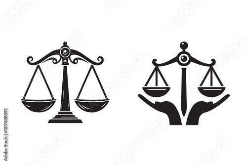Scales Balance Silhouette Illustration