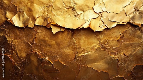 Abstract Texture of Cracked Golden Foil