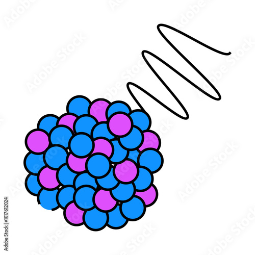 gamma rays nuclear energy line icon vector. gamma rays nuclear energy sign. isolated symbol illustration