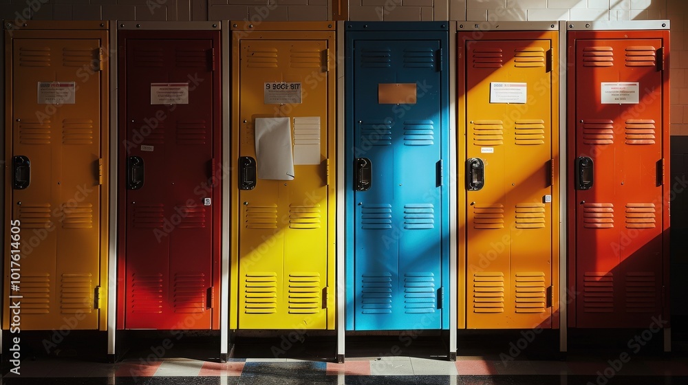The sound of lockers opening and closing is a familiar part of the daily rhythm in school hallways. The sound of lockers opening and closing is a familiar part of the daily rhythm in school hallways.