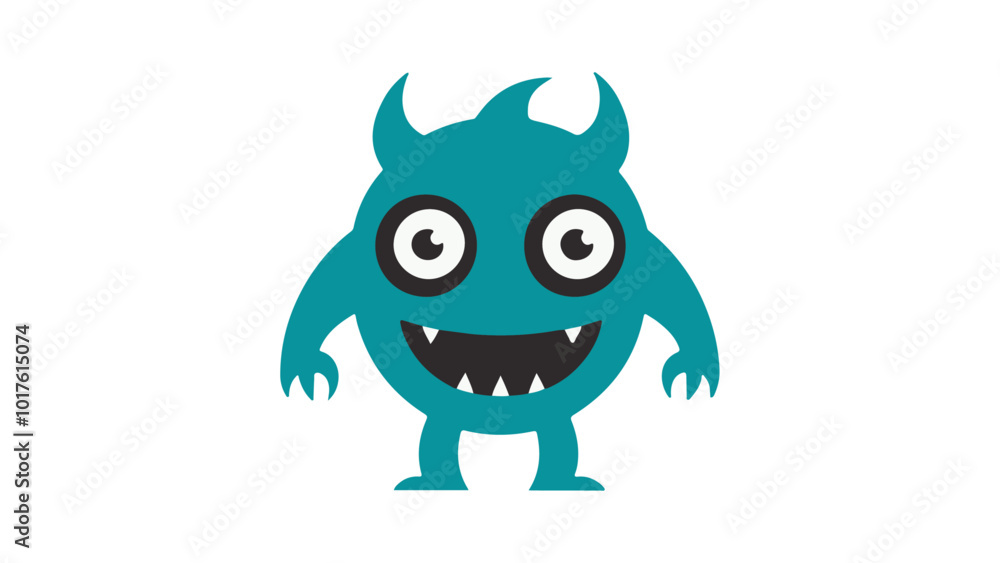 Fototapeta premium simple shape of a monster smiling