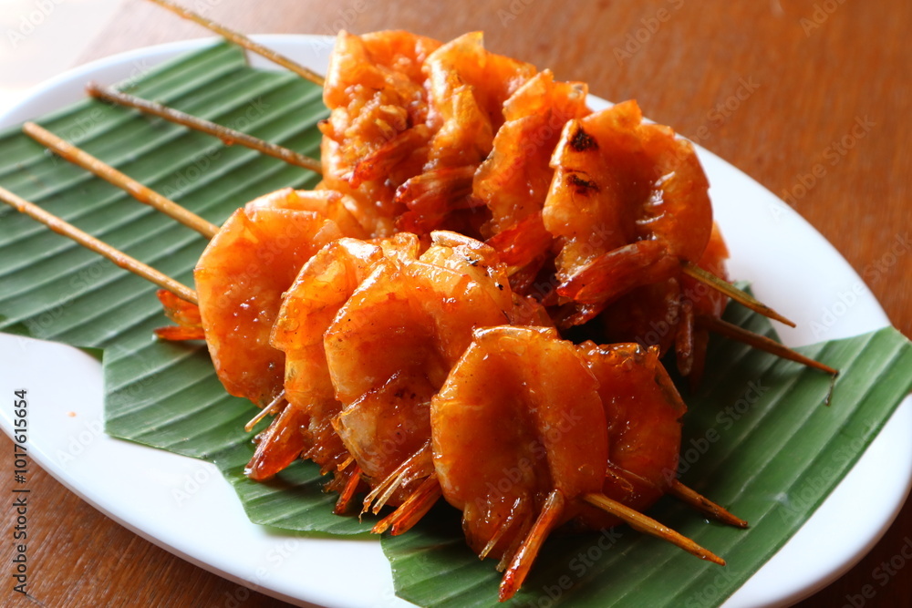 Appetizing Asian food, close-up, shrimp delicious dish showcasing fresh healthy ingredients. Appetizing Asian food, close-up, shrimp delicious dish showcasing fresh healthy ingredients.