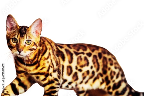 bengal cat isolated on white background photo