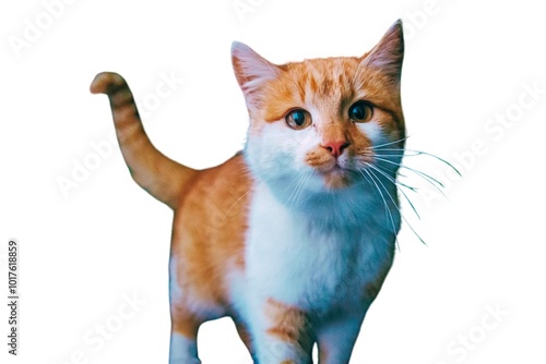 cat on a white background photo