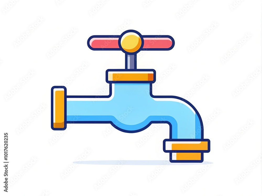 Flat Vector Faucet Icon for Modern Cleaning Apps and Web Design Flat Vector Faucet Icon for Modern Cleaning Apps and Web Design