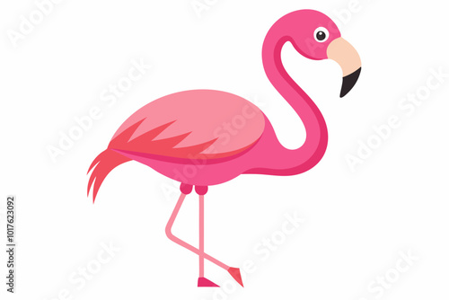 Pink flamingo bird vector, Exotic pink flamingo bird, Flamingo bird animal clipart