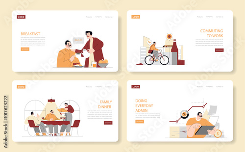 Contemporary Lifestyle Illustrations Depicting a Variety of Engaging Activities and Pastimes