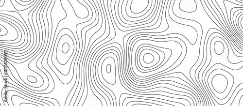 White topology and topography vector design abstract background contour map texture for print works . black curve line background with wave shape vector illustration.