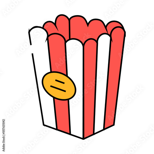bucket popcorn box delicious line icon vector. bucket popcorn box delicious sign. isolated symbol illustration
