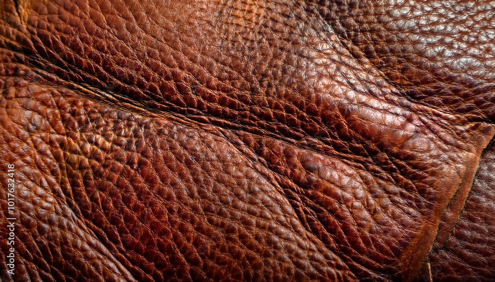 old Brown leather, closeup view of material texture; can be used as background old Brown leather, closeup view of material texture; can be used as background