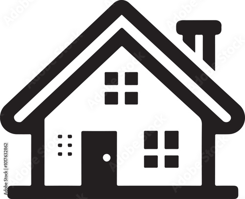 Simple home icon vector art illustration