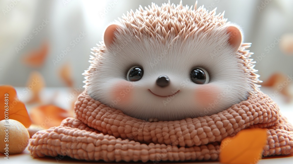Cute Hedgehog in a Scarf Cute Hedgehog in a Scarf