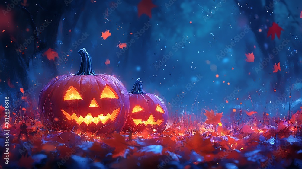 Naklejka premium Cute Kawaii Halloween Deskop Wallpaper 4K HD
