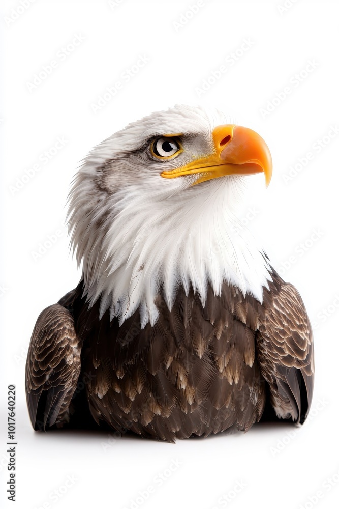 An eagle in a suit, isolate on white background, combining elegance with a touch of humor. An eagle in a suit, isolate on white background, combining elegance with a touch of humor.