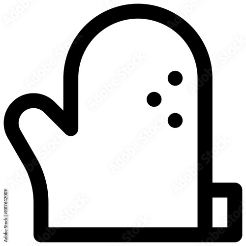 Oven mitt. Editable stroke vector icon.