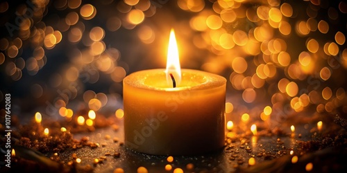 Candle Flame Macro Photography - Captivating Light and Overlay Effects for Warm Ambiance photo