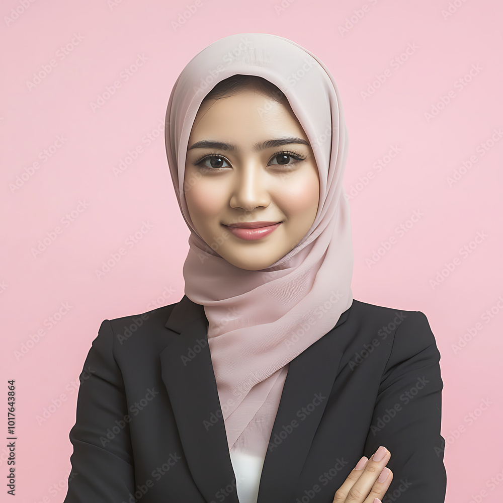 A minimalistic indonesian young girl portrait professional profile picture with soft color background. A minimalistic indonesian young girl portrait professional profile picture with soft color background.
