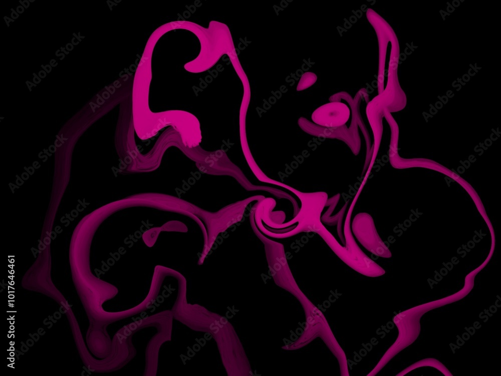 Abstract pink and black marbled background with swirling, flowing patterns. Abstract pink and black marbled background with swirling, flowing patterns.