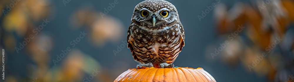 Fototapeta premium owl on blue