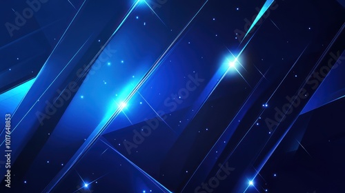 Abstract blue futuristic design: Bold, futuristic blue abstract design with neon lights and sharp angles, perfect for high-tech visuals.