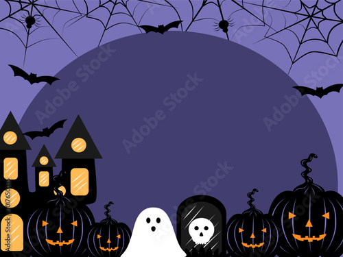 Spooky night background for Halloween banner.