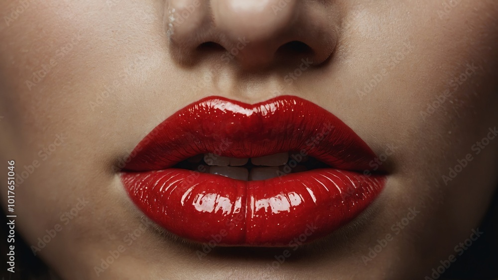 Fototapeta premium beautiful young woman lips