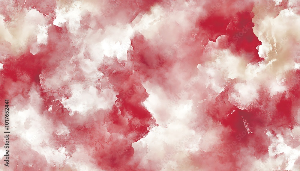 Fototapeta premium Abstract Watercolor Background with Red and White