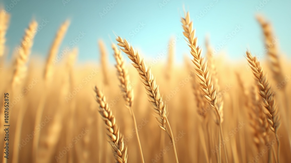 Lush 3D Golden Wheat Field with Ears Swaying in the Wind Scenic Countryside Landscape Organic Fertile Bountiful Farmland with Ripe Cereal Crops and Tranquil Pastoral Setting Lush 3D Golden Wheat Field with Ears Swaying in the Wind Scenic Countryside Landscape Organic Fertile Bountiful Farmland with Ripe Cereal Crops and Tranquil Pastoral Setting