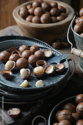 Roasted macadamia nuts unsalted have a natural flavor