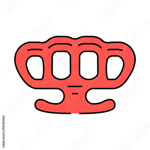 brass knuckles weapon military line icon vector. brass knuckles weapon military sign. isolated symbol illustration
