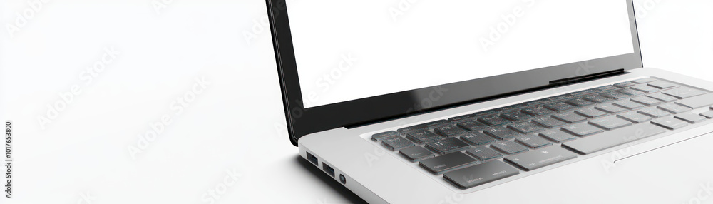A close-up view of a laptop keyboard and screen, emphasizing technology and workspace. A close-up view of a laptop keyboard and screen, emphasizing technology and workspace.