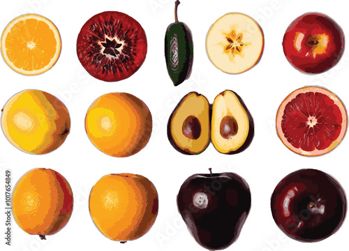 A set of different type of fruits