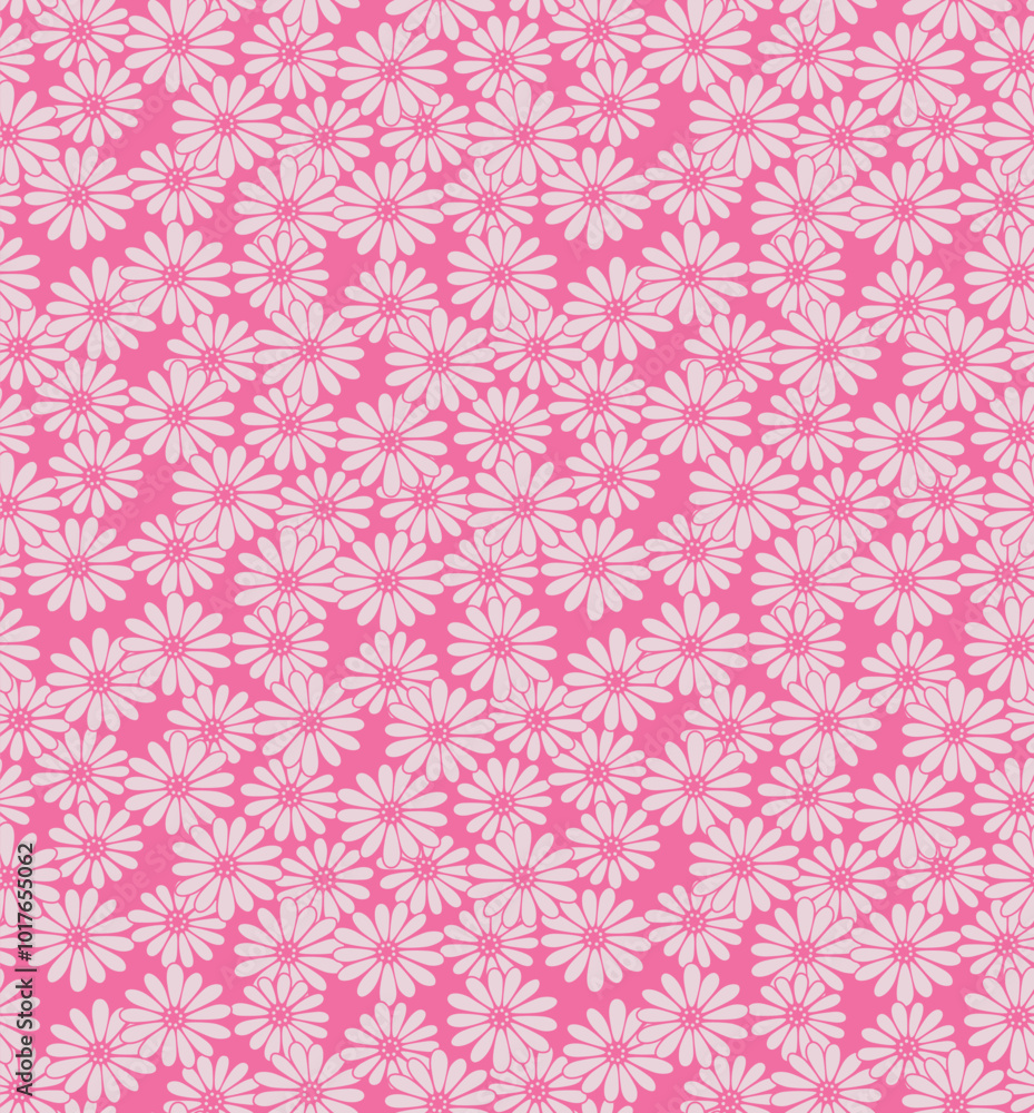 Japanese Overlap Circle Flower Vector Seamless Pattern Japanese Overlap Circle Flower Vector Seamless Pattern