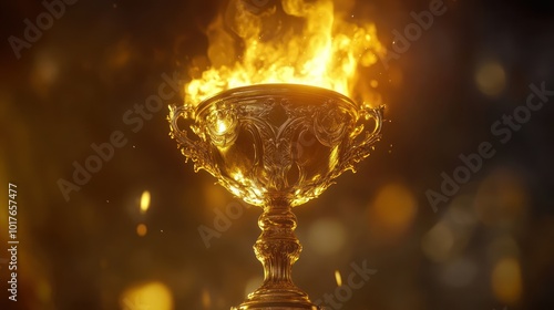 Champion trophy: The shining, gold trophy awarded to the champion, representing the pinnacle of success.