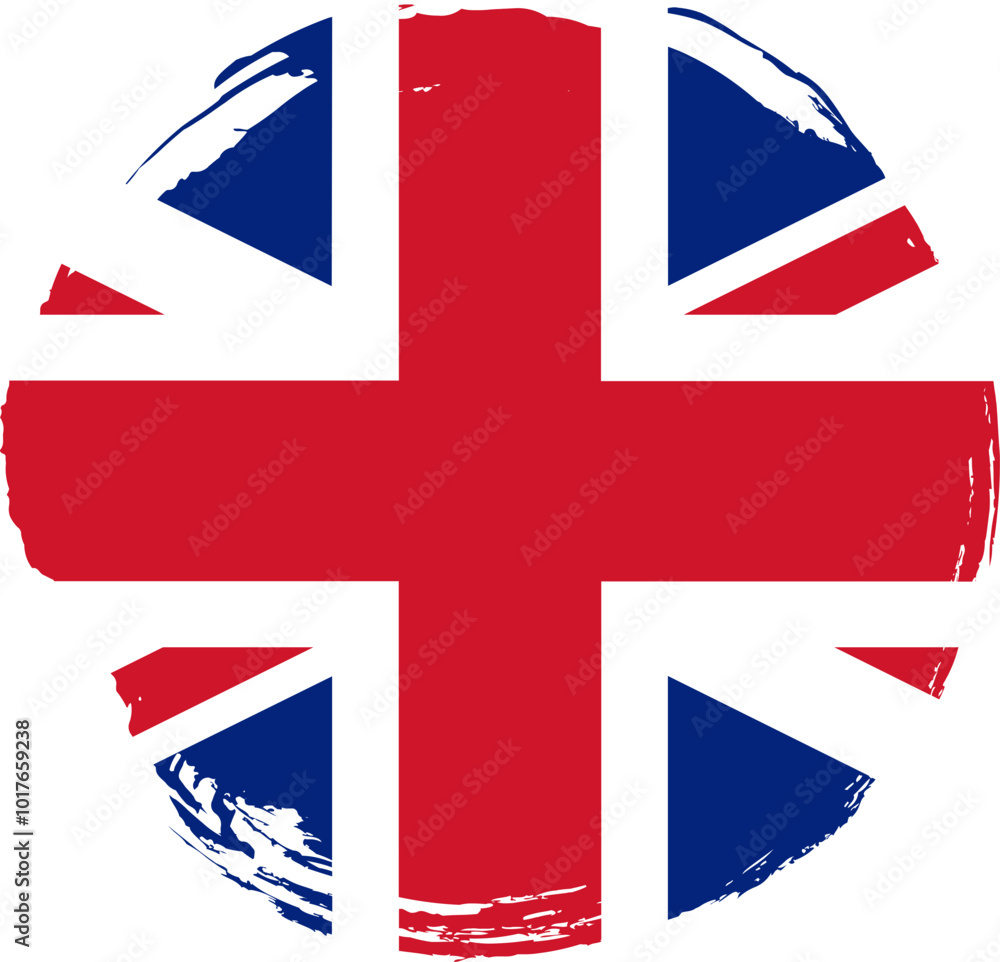 Obraz premium Grunge Brush Circular On UNITED KINGDOM