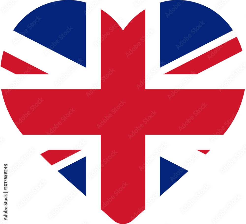 Obraz premium Heart Icon on UNITED KINGDOM Flag