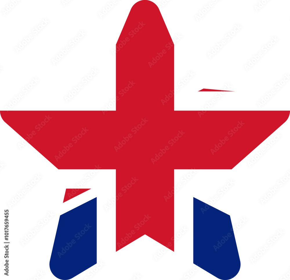 Obraz premium UNITED KINGDOM Flag In Star Shape