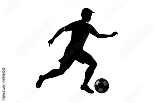 Soccer Player | vector silhouette illustration on white background