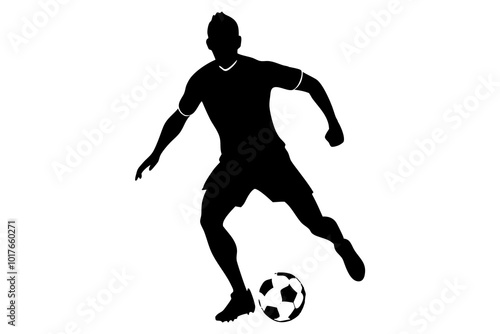 Soccer Player | vector silhouette illustration on white background